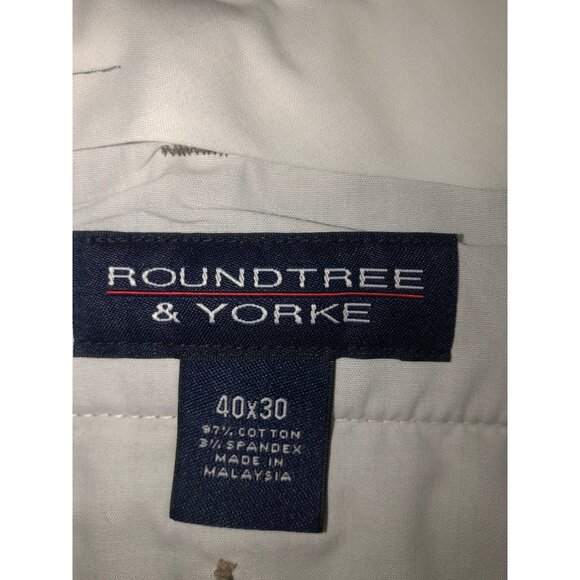 ROUNDTREE & YORKE -MEN'S CLASSIC FIT  97% COTTON TAN DRESSPANTS SIZE 40X30 - Picture 3 of 7